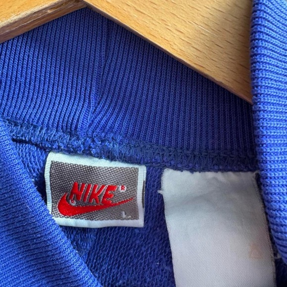 Vintage 80s 90s Nike retro neon green blue mock neck color block sweatshirt L - Picture 7 of 8